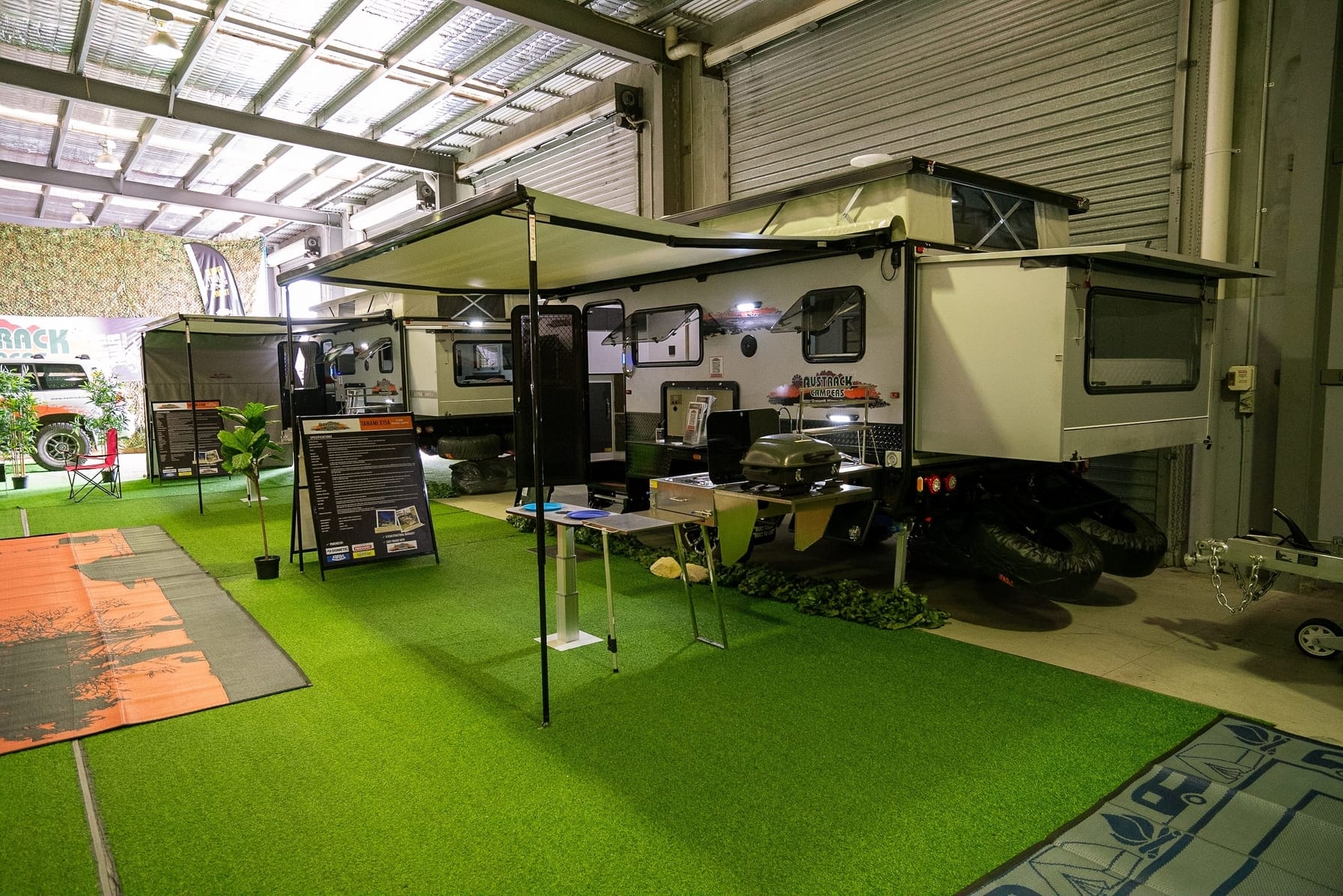 Austrack camper trailer showroom in Newcastle