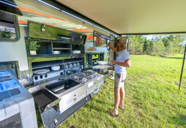 Austrack Talawana X15 caravan exterior with kitchen