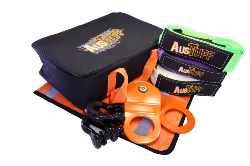 AusTuff 4x4 Recovery Kit - Snatch Strap with Block and Dampener