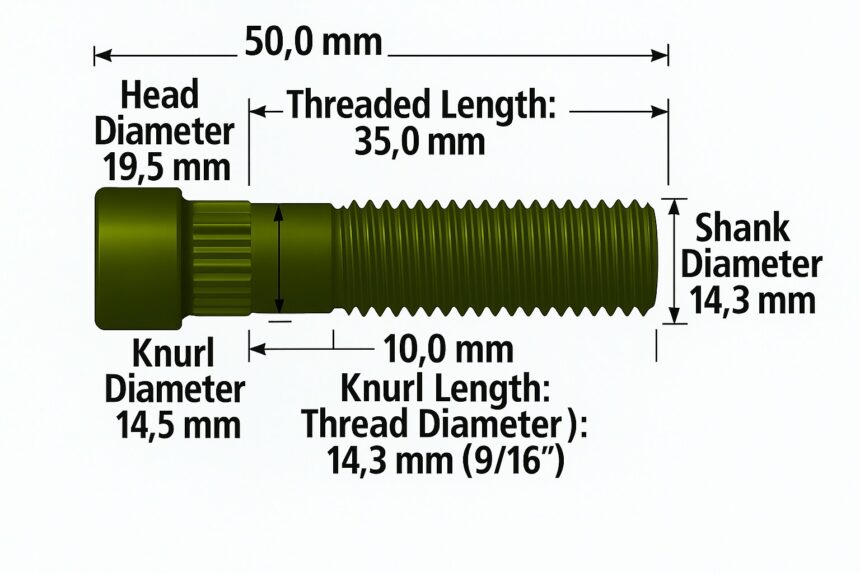Austrack Campers Wheel Stud 9/16-18 UNF (PACK OF 12) - Image 2