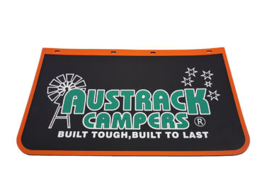 Austrack Mudflap FRONT WIDE - 595 x 350 - ORANGE TRIM